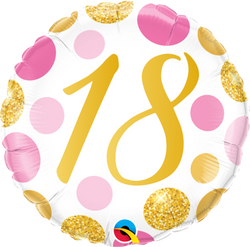 18th Birthday Pink/Gold Foil Balloon