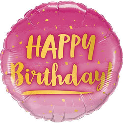 Happy Birthday Pink Foil Balloon - Yummy Box