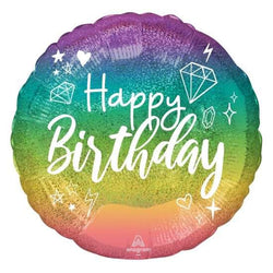 Holographic Happy Birthday Foil Balloon - Yummy Box