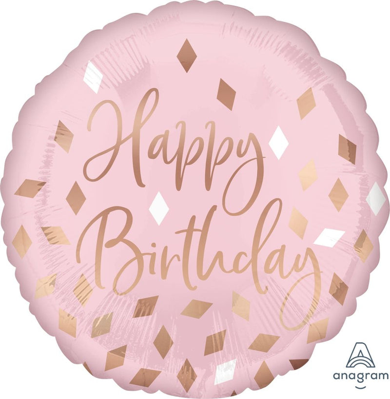 Happy Birthday Blush Pink Foil Balloon