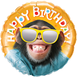 Happy Birthday Monkey Foil Balloon