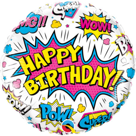 Happy Birthday Superhero Foil Balloon