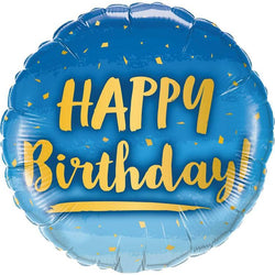 Happy Birthday Blue Foil Balloon - Yummy Box
