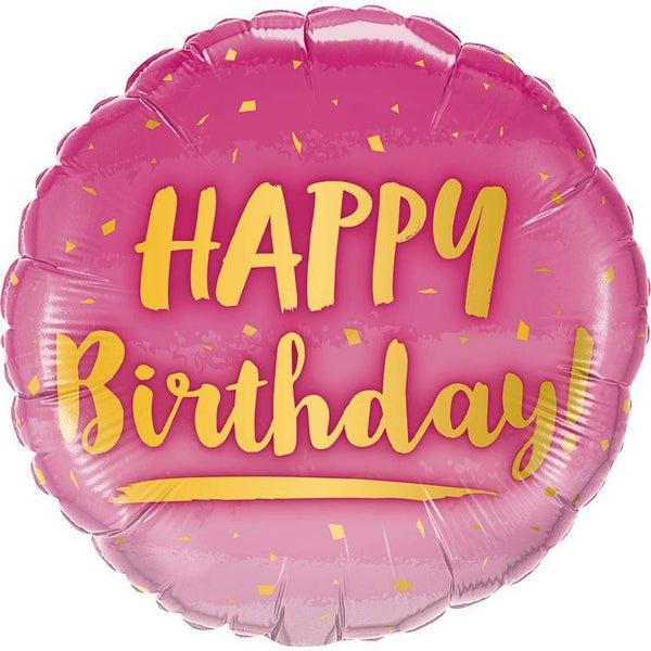 Happy Birthday Pink Foil Balloon - Yummy Box